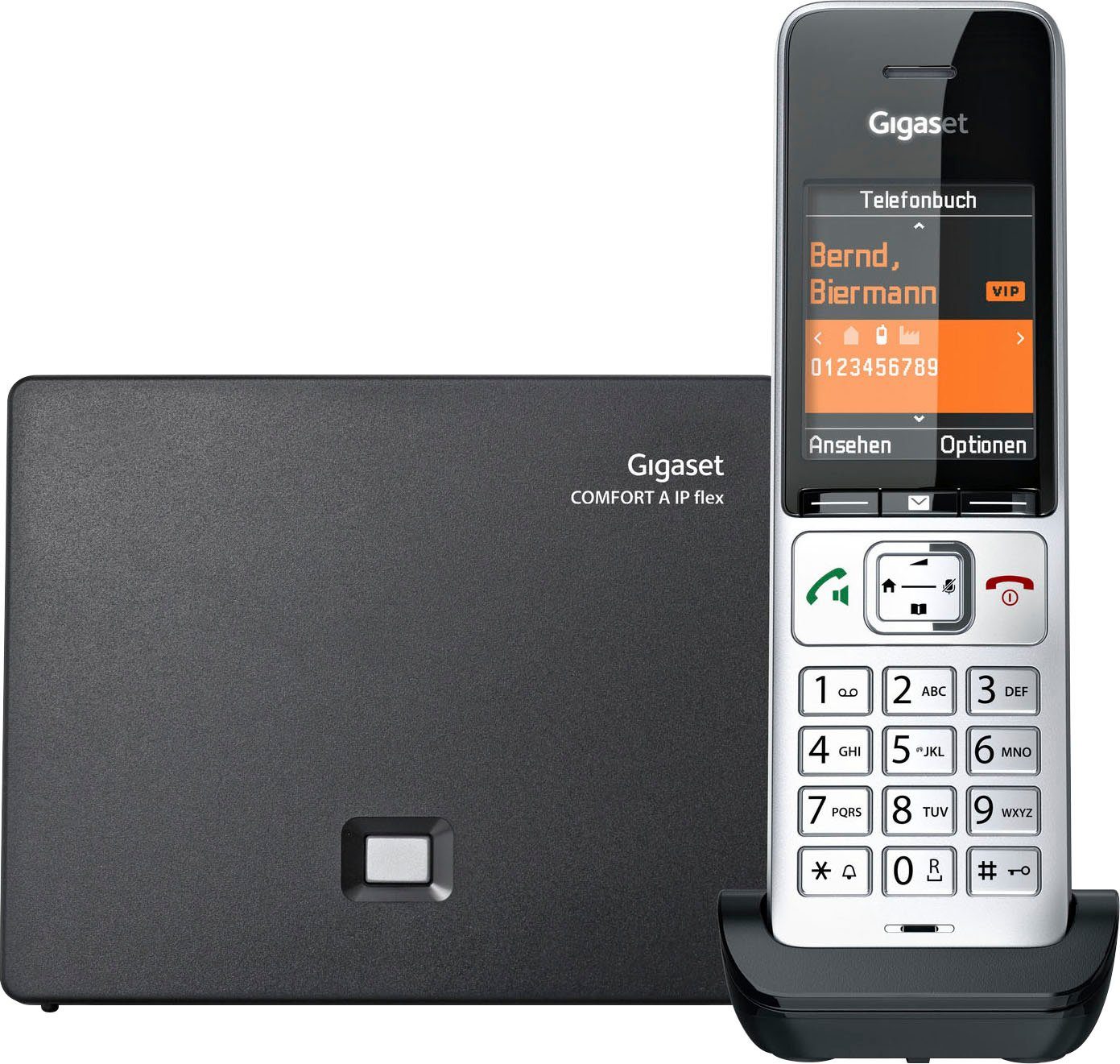 Gigaset COMFORT 500A IP flex DECT-Telefon (Mobilteile: 1, (Ethernet) Schnurloses LAN