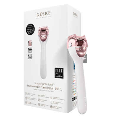 GESKE German Beauty Tech Micro-Needling SmartAppGuided™ MicroNeedle Face Roller 9 in 1, Packung (Gerät & USB-Ladekabel), 2-tlg., Gerät inkl. kostenloser APP (SmartAppGuided Device), Mit der GESKE App erhältst Du deine personalisierte Hautpflegeroutine.