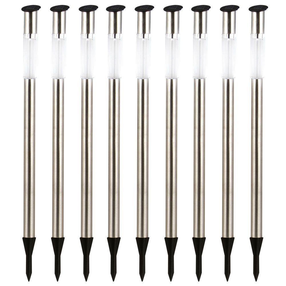 etc-shop LED Gartenleuchte, LED-Leuchtmittel fest verbaut, 9er Set LED Solar Lampen Garten Weg Beleuchtung Erdspieß