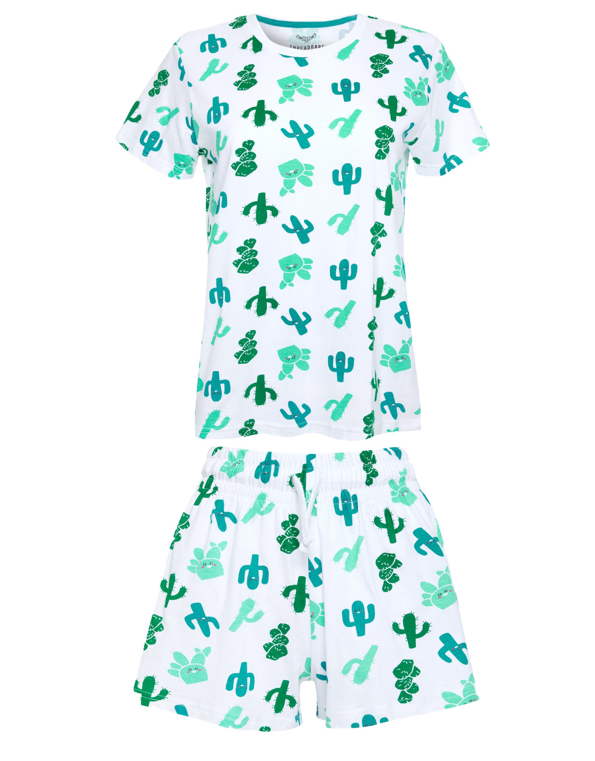 Threadbare Schlafanzug Skye S/S top and Short PJ set (1 tlg) mit tollem Kaktus-Print