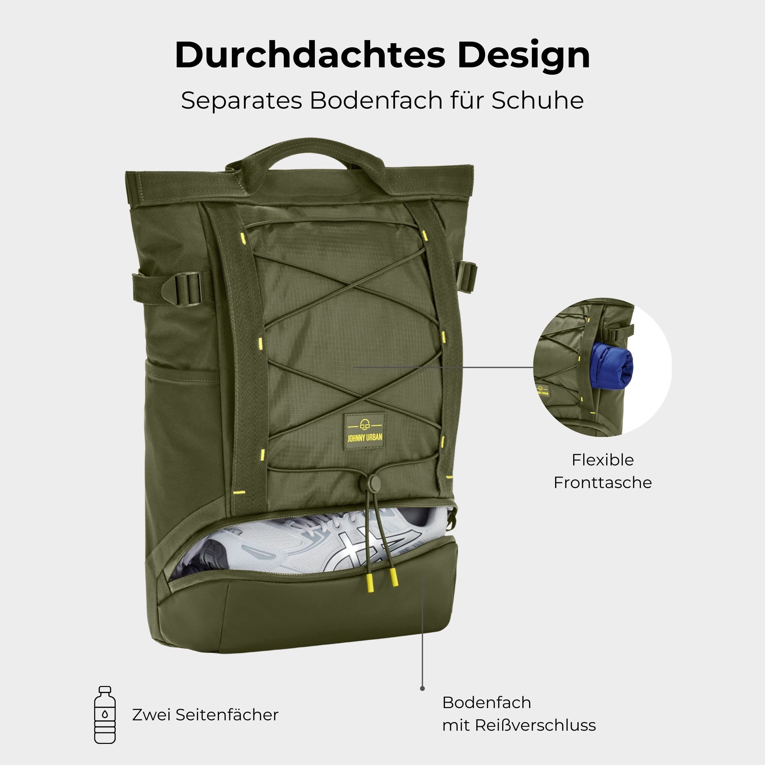 Johnny Urban Cityrucksack Harper Tagesrucksack für Damen & Herren (1-tlg), Sportlicher Tote Bag Rucksack, Praktischer Daypack, Wasserabweisend
