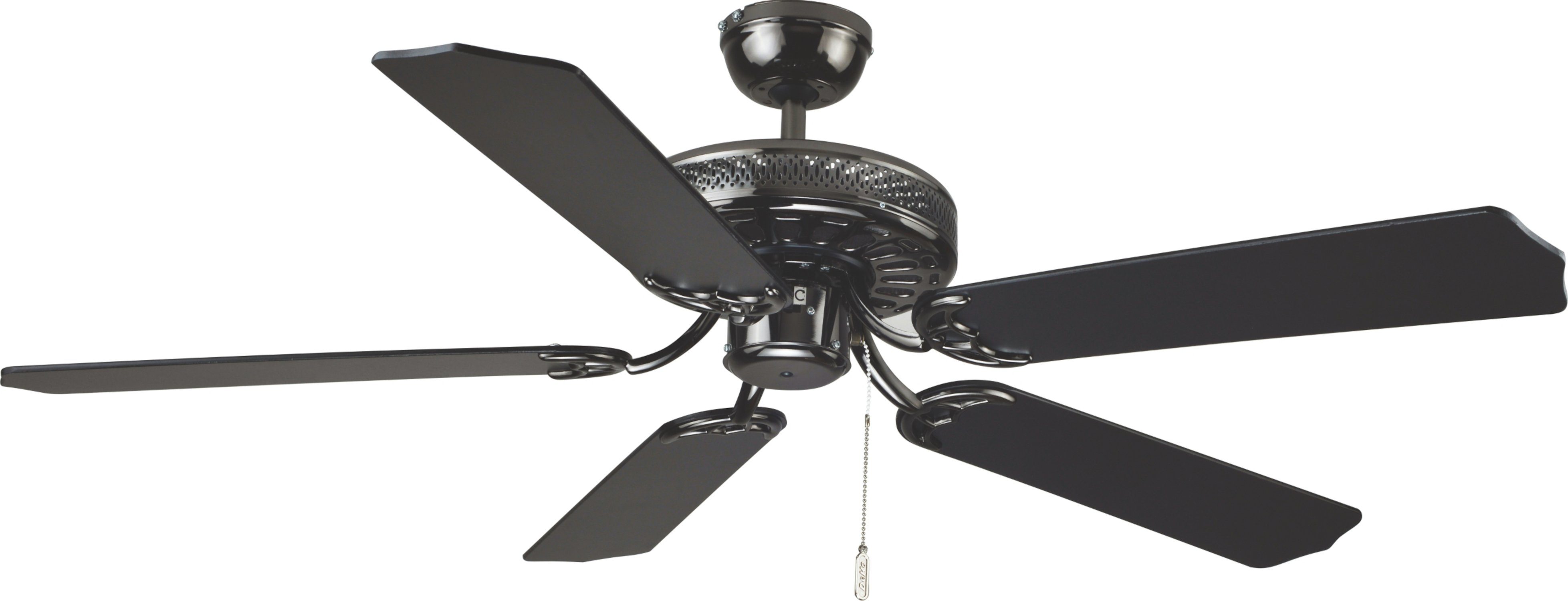 Deko-Elektro Deckenventilator Pearl Black, Mit Zugschnur
