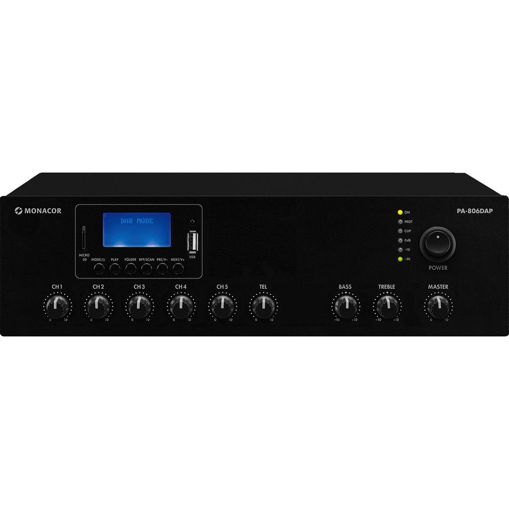 Monacor Monacor PA-806DAP ELA-Verstärker 60 W 1-Kanal 1-Zonen Mischverstärker