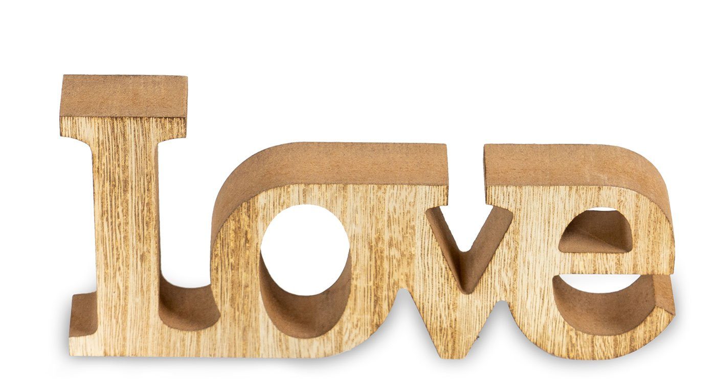 3er Love Schriftzug levandeo Relax Home Deko-Schriftzug, Levandeo® Holz braun Natur Set