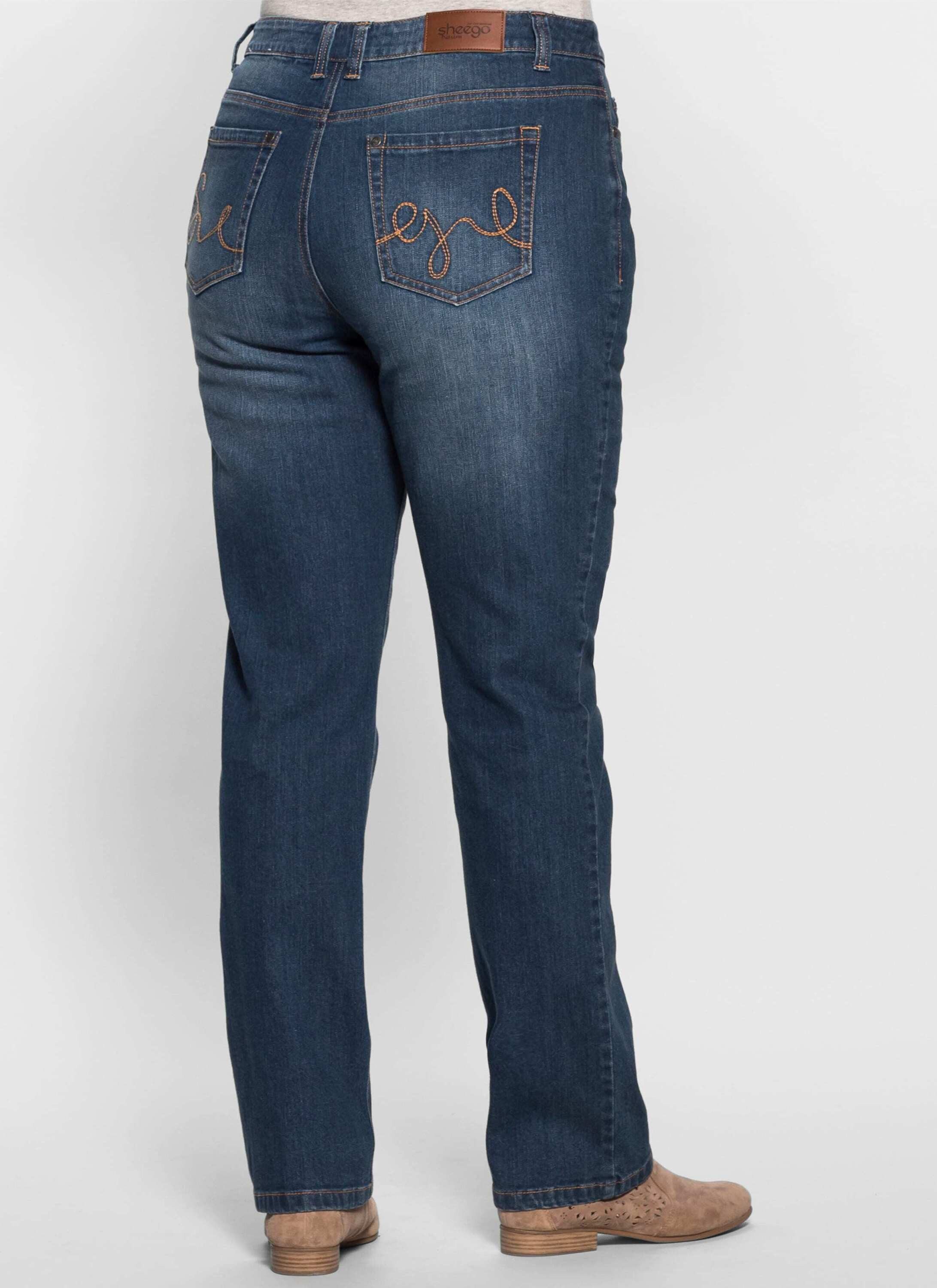 Sheego Bequeme Jeans Stretch-Jeans Bauch-weg-Effekt – Bild 2 von 5