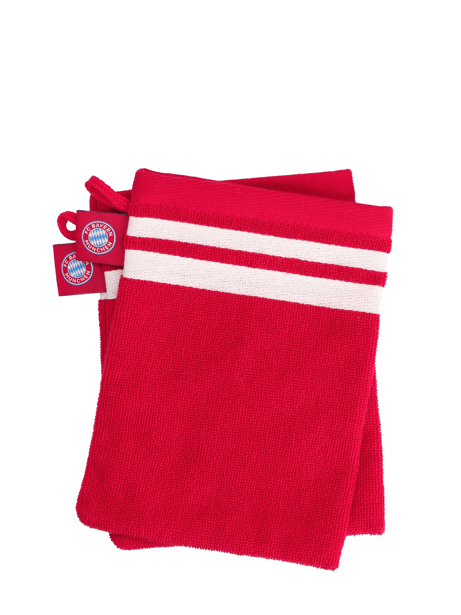 FC Bayern München Badetuch FC Bayern München I Waschhandschuh 2er-Set I Rot, Baumwolle