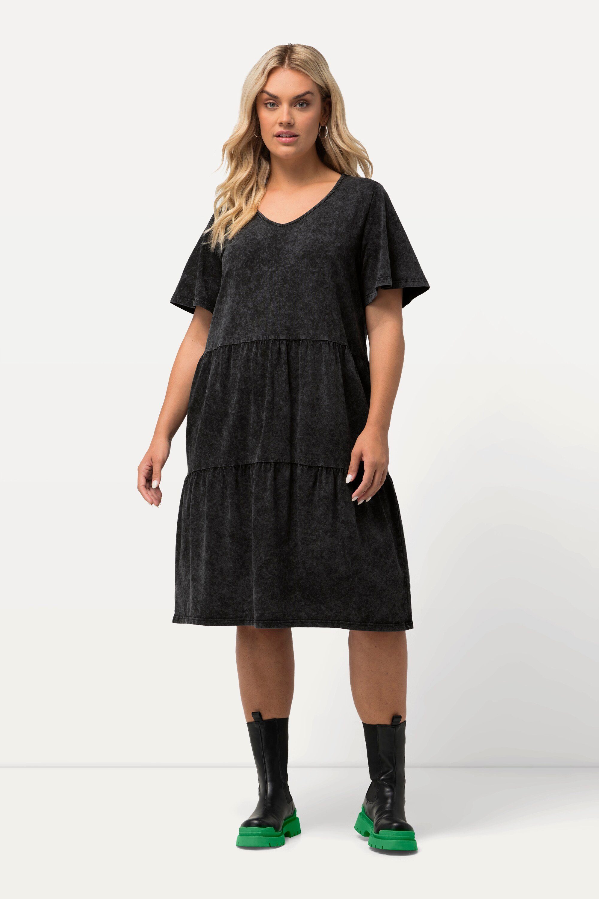 Ulla Popken Jerseykleid Jerseykleid Jeansoptik A-Linie günstig online kaufen