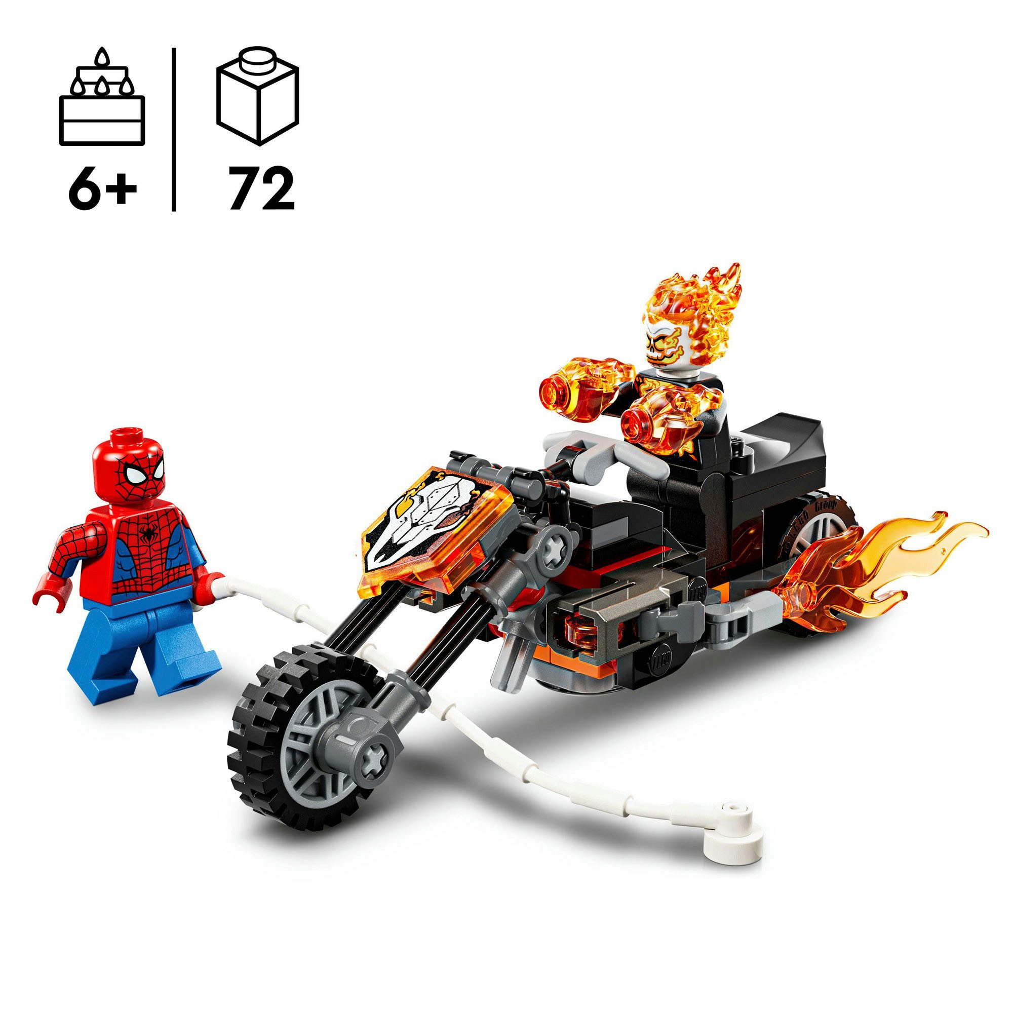 LEGO® Spider-Man vs. Ghost Rider auf seinem Motorrad (76335) Konstruktionsspielsteine, (72 St), LEGO Super Heroes; Made in Europe