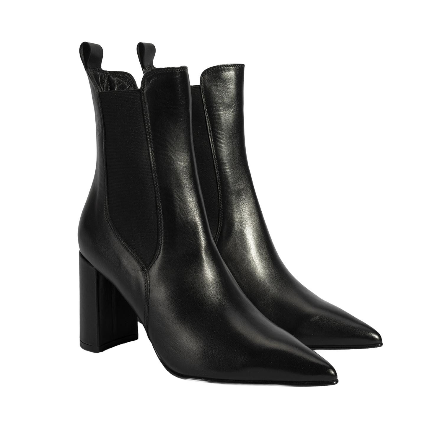 Desa Damen-Lederstiefeletten – Blockabsatz, spitze Zehenpartie, abriebfest Stiefel