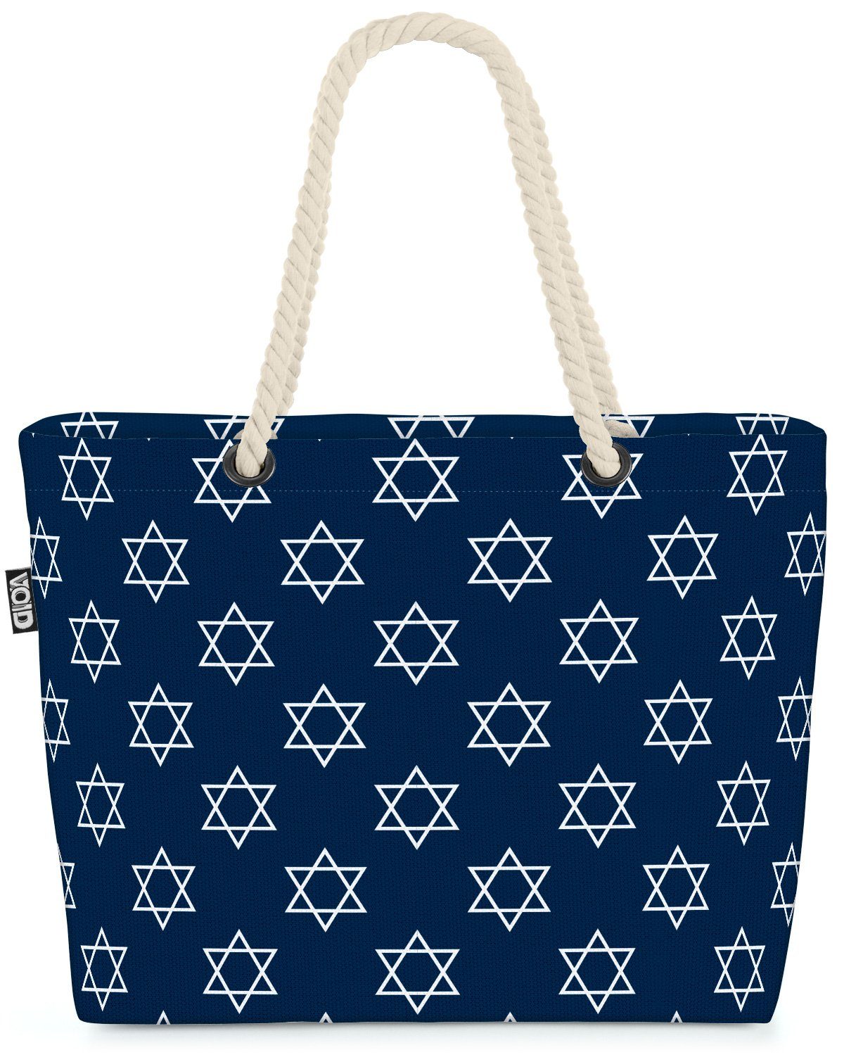 VOID Strandtasche (1-tlg), Davidstern Religion Israel Davidstern Religion Israel Hanukkah Muster