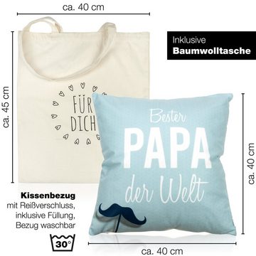 ILP Dekokissen Kissen Motiv Papa mit Spruch, Mit Geschenktasche