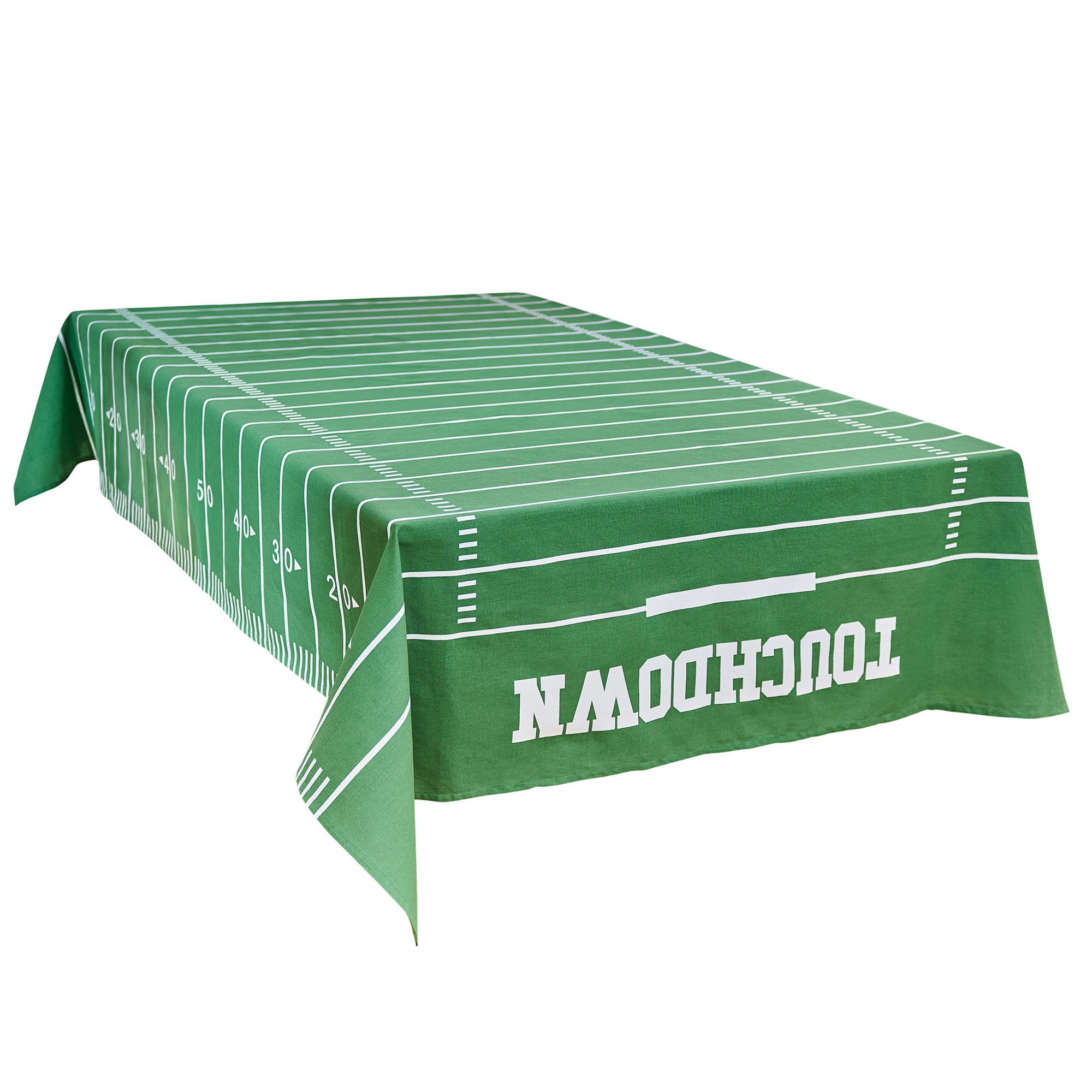 40YARDS Tischdecke American Football Tischdecke aus 100% Baumwolle im Spielfeld Design (1-tlg), Größe: 200 x 140 cm, Flächengewicht: 200g/m²