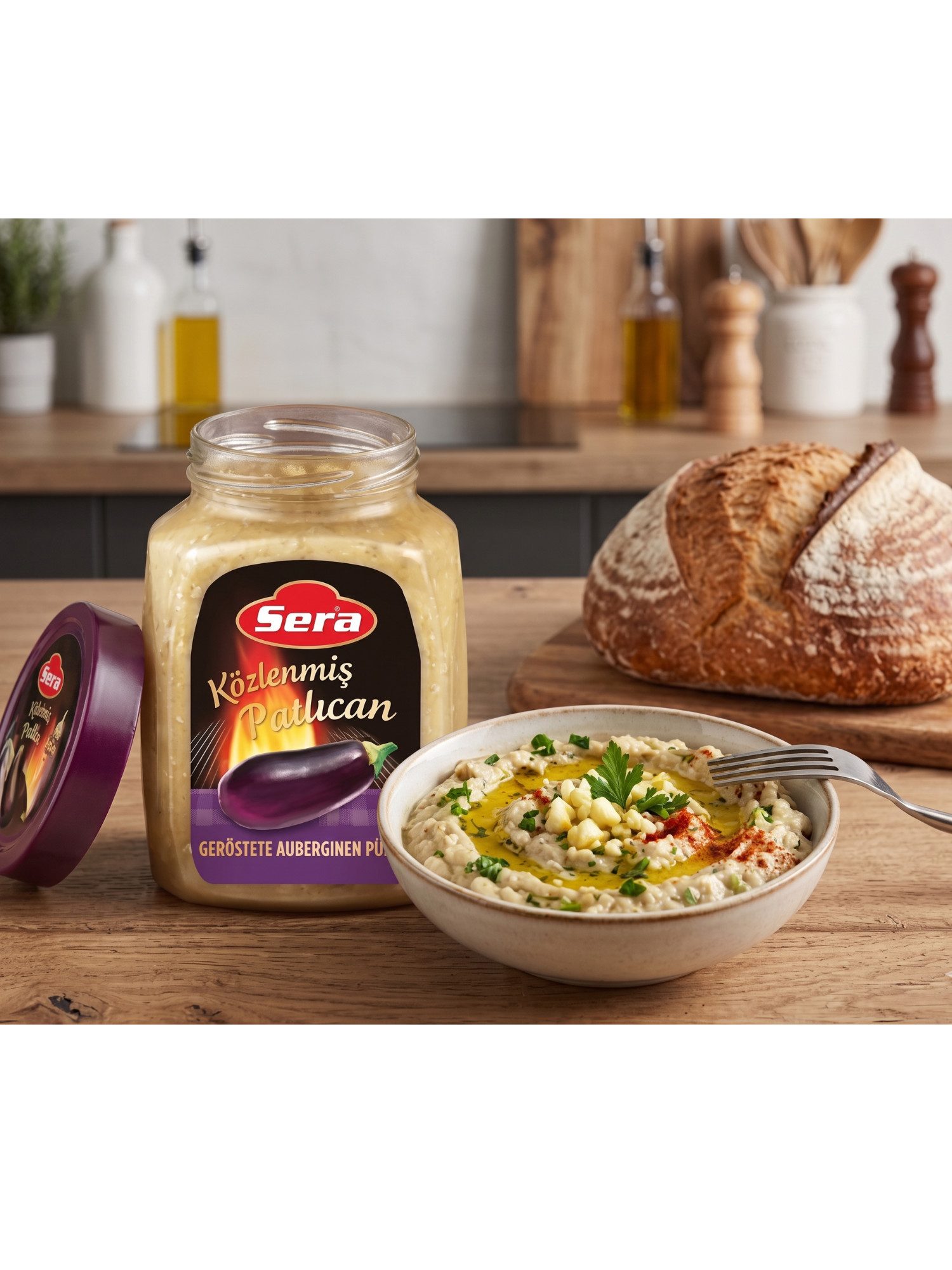SERA FOOD Gemüsekonserve Geröstete Auberginen – Traditionell über offenem Feuer geröstet, 1 x 650 g, Vegan, Vegetarisch, Ohne Farbstoffzusatz, Ohne Konservierun – Bild 4 von 5