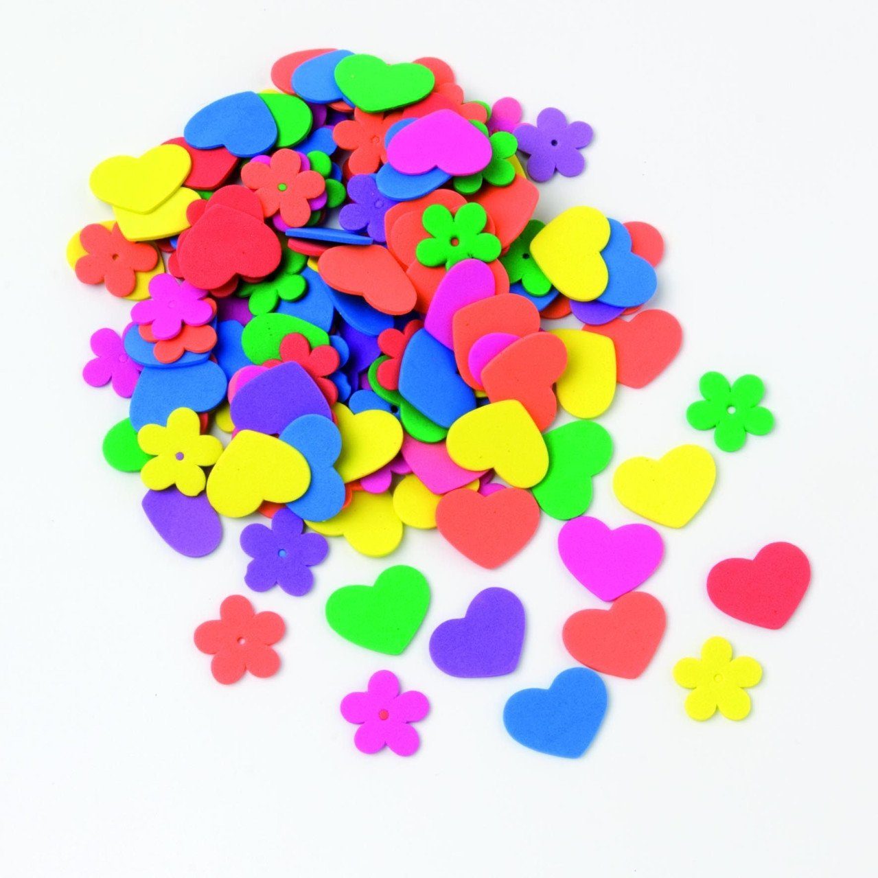 Glorex Moosgummi Glorex Moosgummi Set Blumen / Herzen 140 Stück