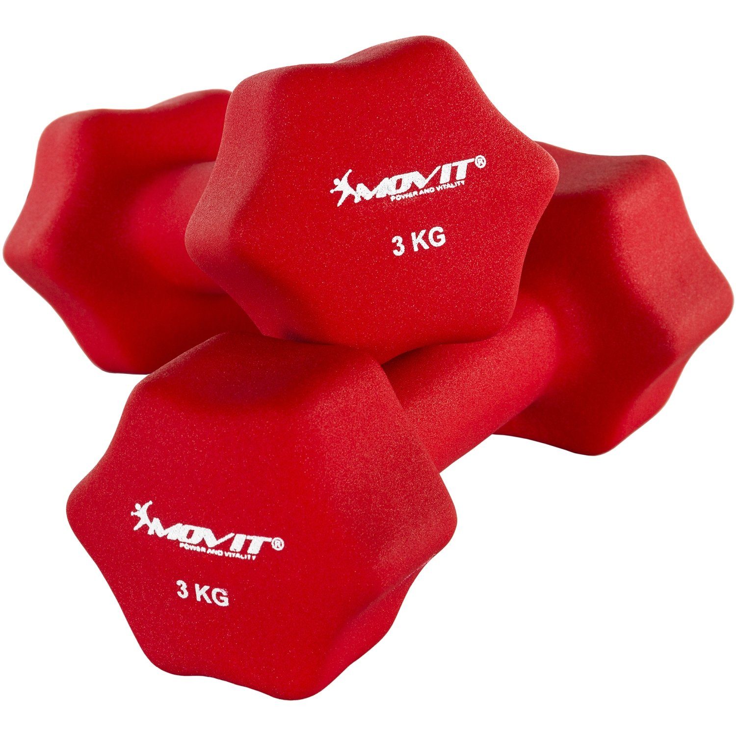 MOVIT Hantel-Set 2er Set Neopren Hanteln, Kurzhanteln, (Set, 2er-Set), Hantel in 8 Gewichts- und Farbvarianten 2x 0,5kg bis 2x 5kg