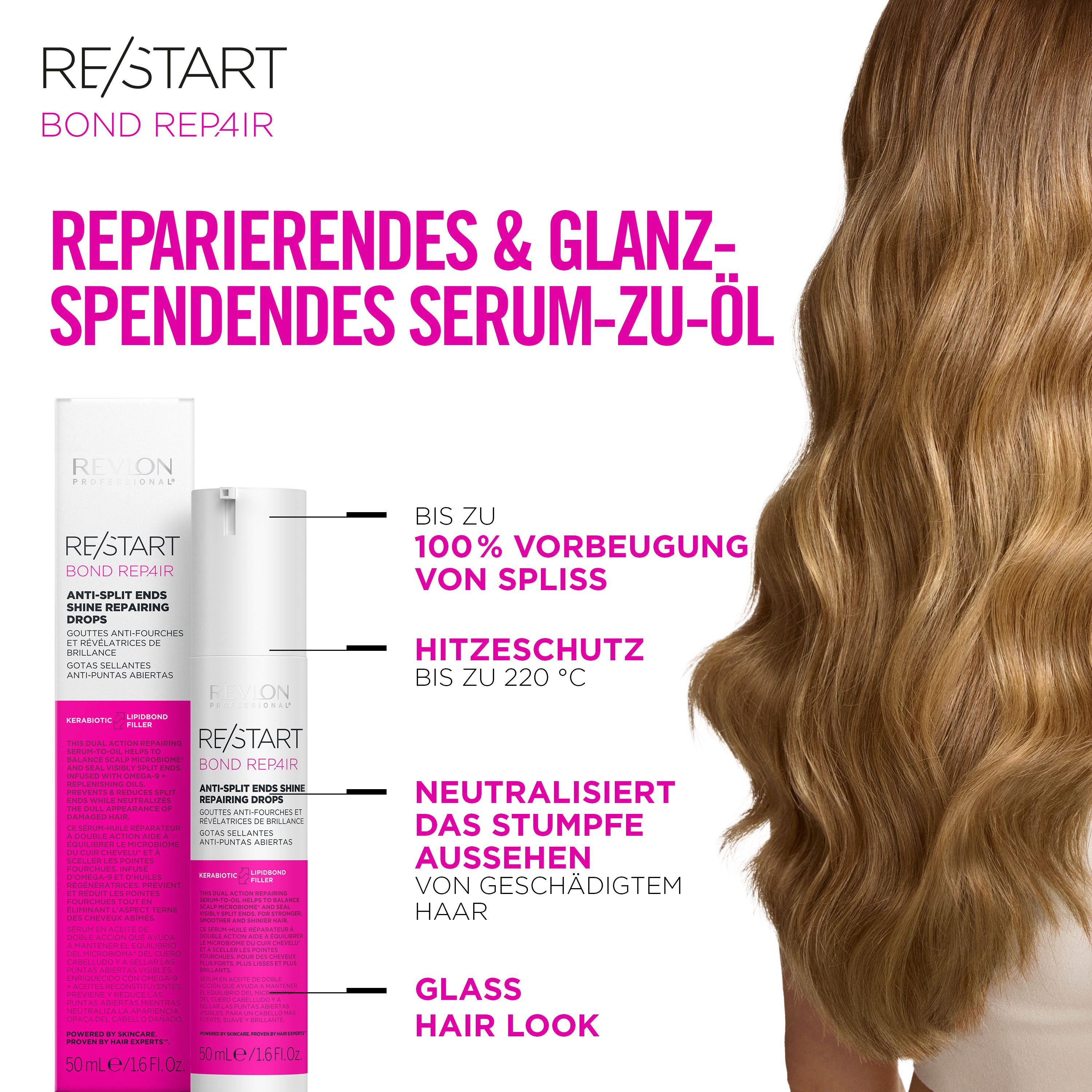 REVLON PROFESSIONAL Haarserum Re/Start REPAIR Anti-Split Ends Sealing Drops 50 ml, Schützt effektiv vor Haarbruch und Spliss und verstärkt den Haarglanz.