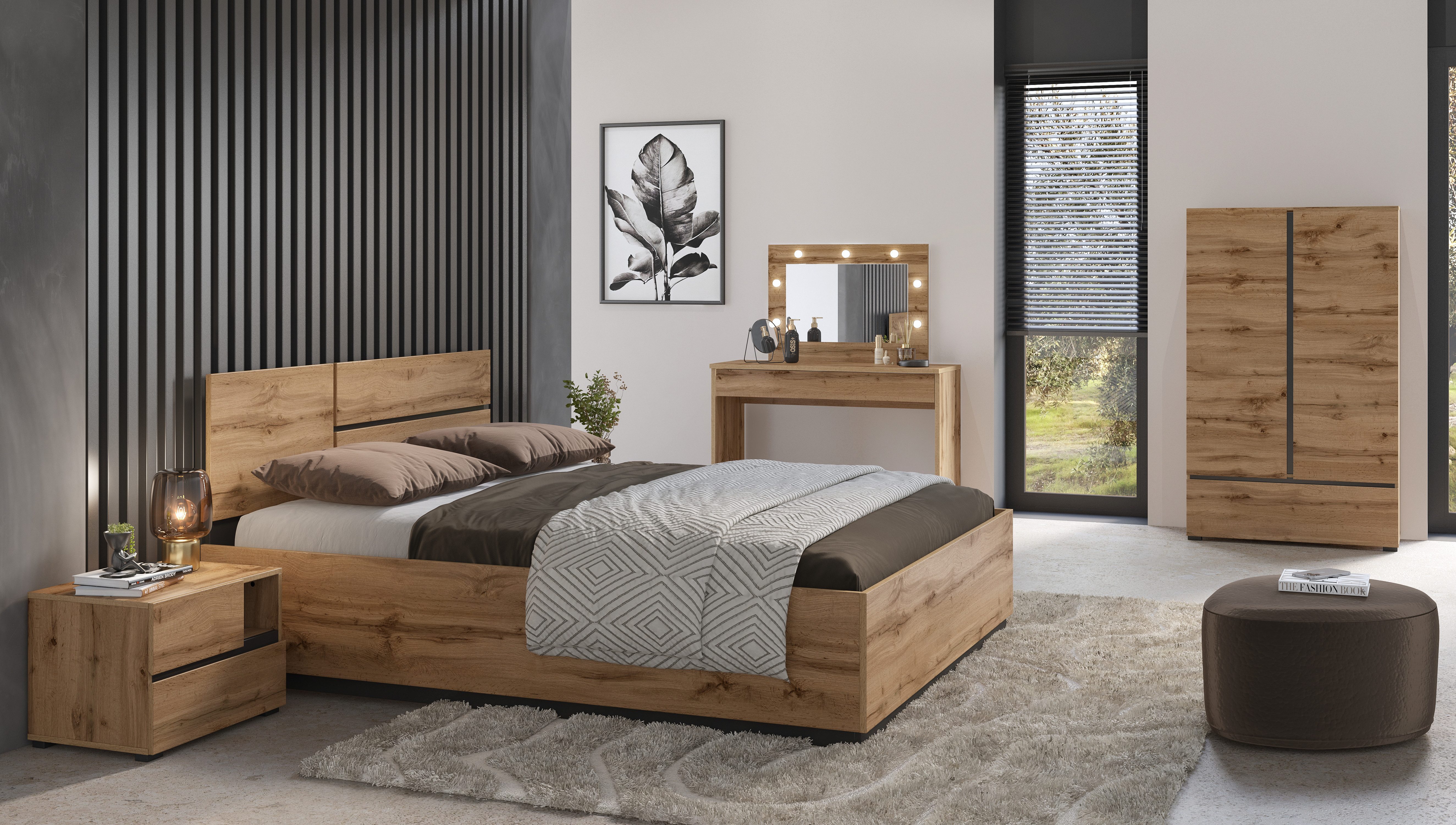 OTTO home Wäscheschrank Cross, moderner griffloser Kleiderschrank Mehrzweckschrank, Drehtürenschrank mit 1 Schublade, 3 Farben verfügbar – Bild 4 von 5