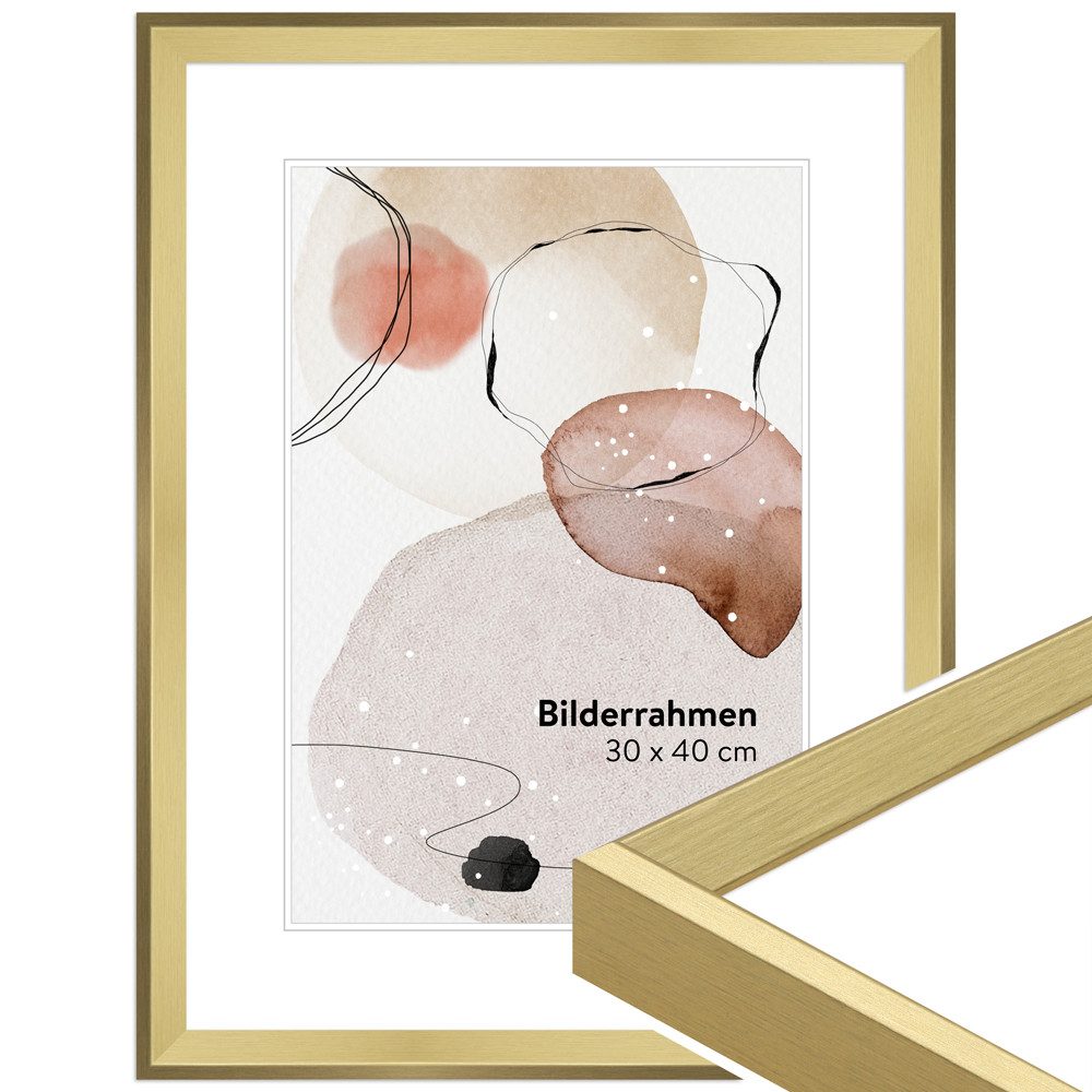 WANDStyle Bilderrahmen H790, Gold, aus Massivholz im Vintage Stil
