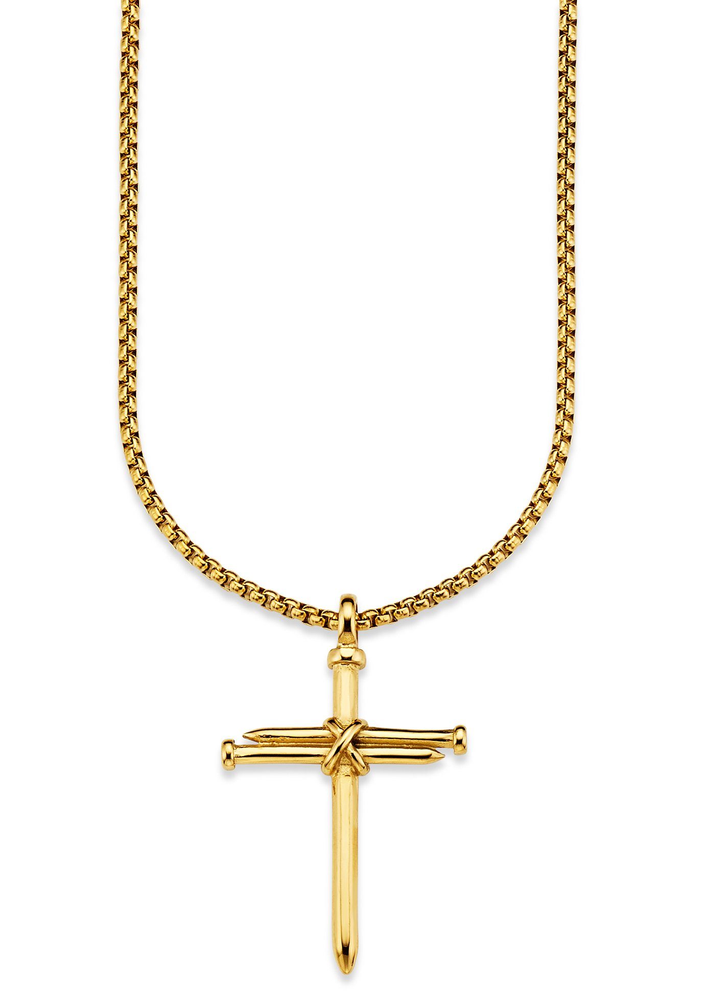 Bruno Banani Kette mit Anhänger Schmuck Geschenk Halskette Kreuz, Venezianerkette