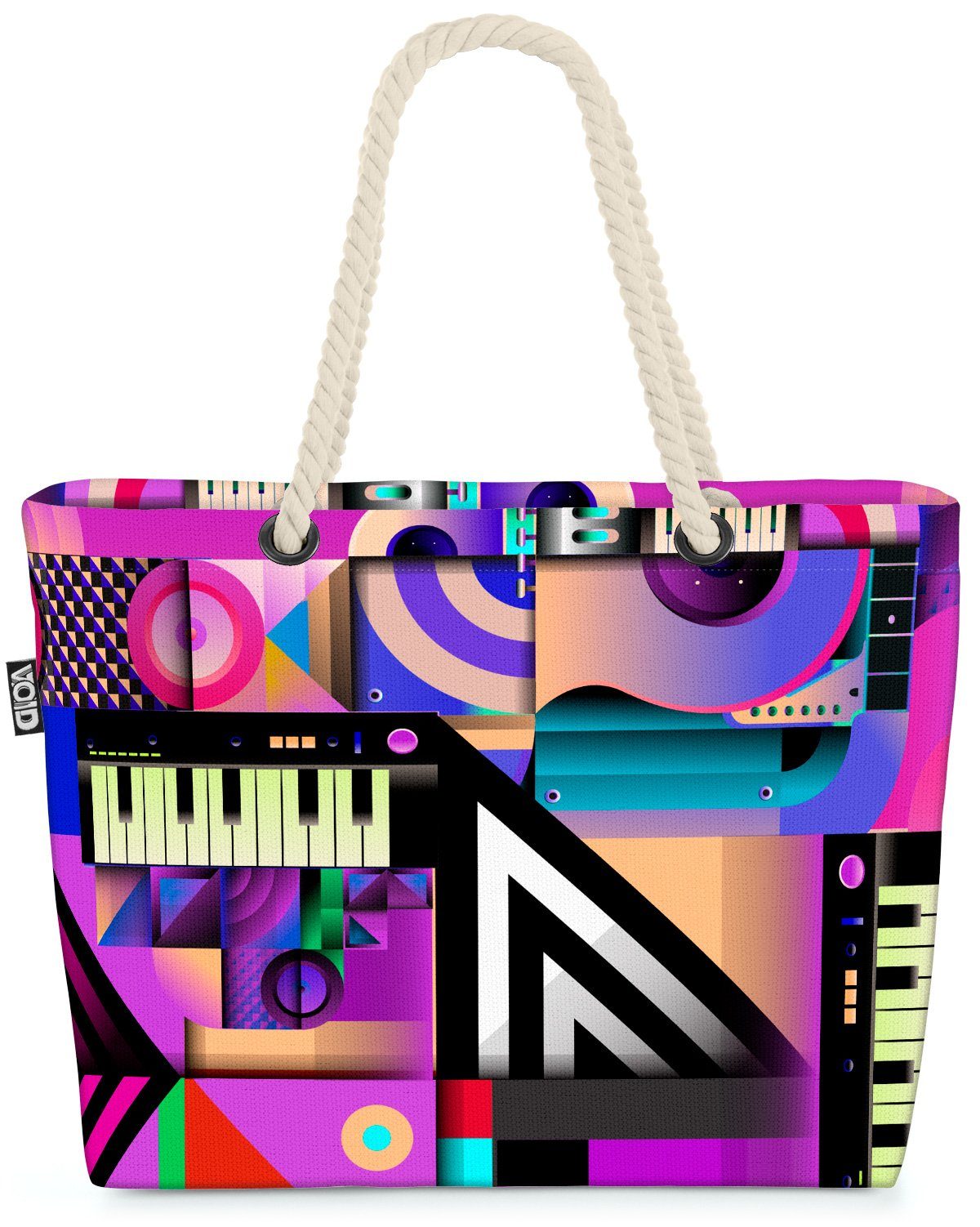 (1-tlg), Artwork Art Keyboard Disco 70er Pop 70er VOID Desig Pop Strandtasche Keyboard Disco Art