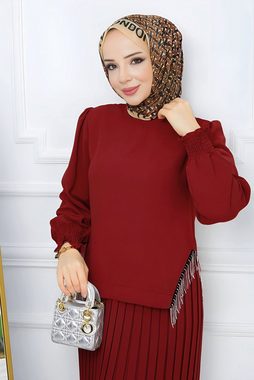 Modabout Strickpullover Zweiteiler Rock und Pullover Hijab Kleid Damen - NTKM0007D4797BRD (1-tlg)