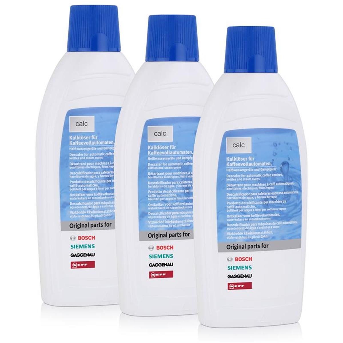 3x Bosch Siemens Entkalker Kalklöser flüssig 500ml Kaffeevollautomaten Entkalker