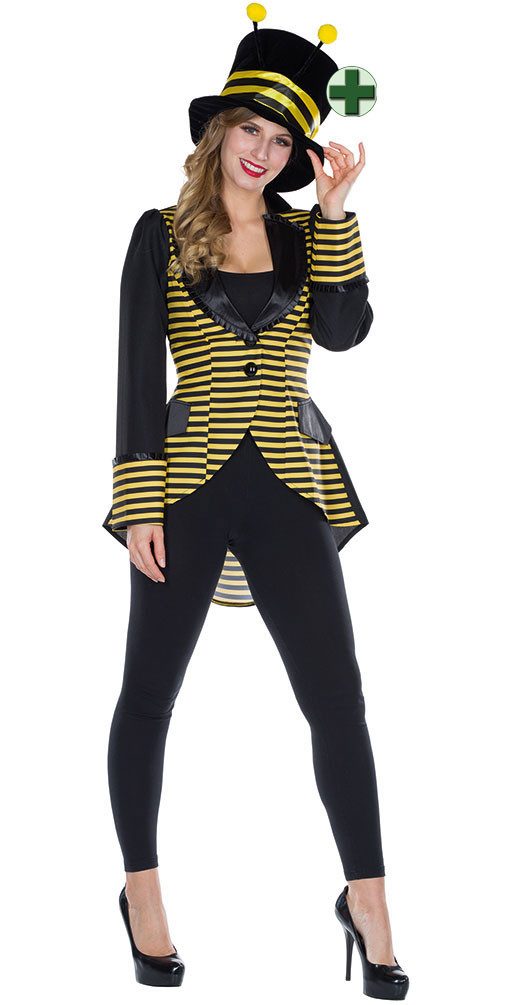 Karneval-Klamotten Kostüm Biene Damen Bienenjacke mit Zylinder Hut m. Fühle günstig online kaufen