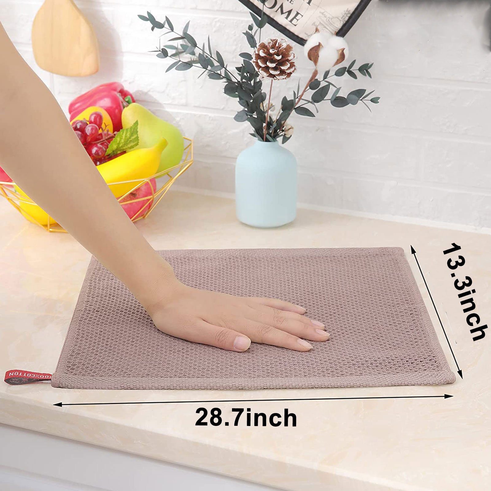 6er 73cm, Handtuch Spüllappen cm Ring Handtücher Küchenhandtücher OKWISH 34 Weich, Geschirrtuch Tücher 4-tlg., oder Küchenhandtuch), ohne Küchen 34 (Geschirrtücher Tuch 34 Kafee Dick oder Küchentücher aus Geschirr Set x 100% 4er Spültuch Geschirrhandtücher Baumwolle x