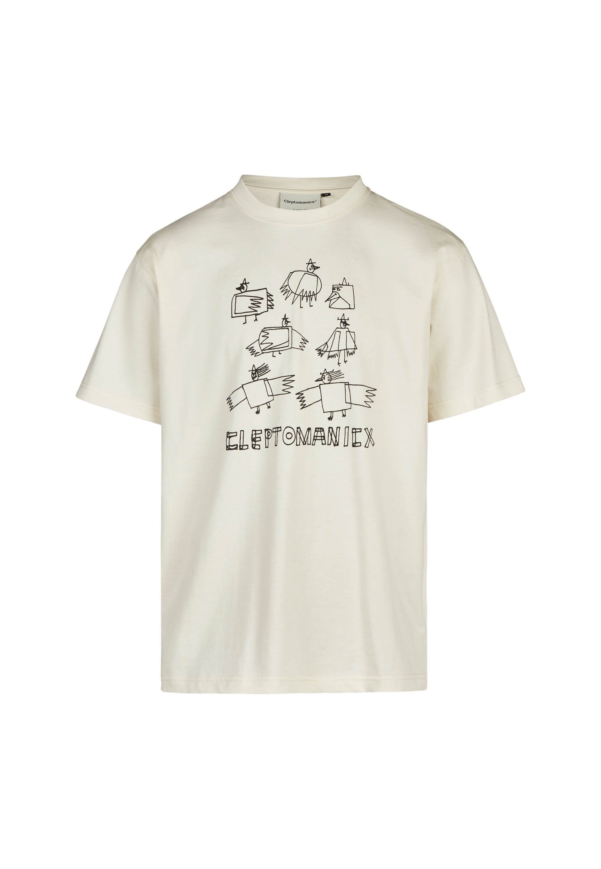 Cleptomanicx T-Shirt Square Gull mit lässigem Frontprint