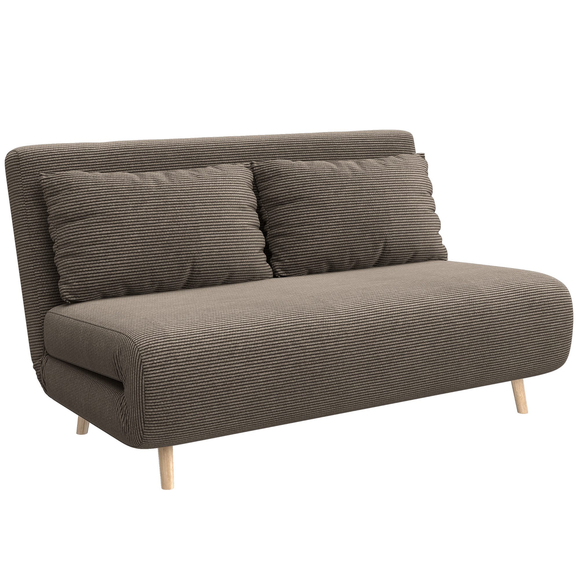 HOMCOM Schlafsofa 2-Sitzer-Sofa mit Bettfunktion, 2 Kissen, Polstersofa 1 T günstig online kaufen
