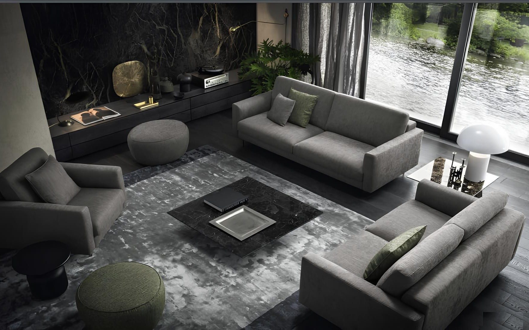 Xlmoebel Polstergarnitur Sitzgarnitur 3-Sitzer Modern Holz Exklusives Design Möbel, (3-tlg), Made in Europa