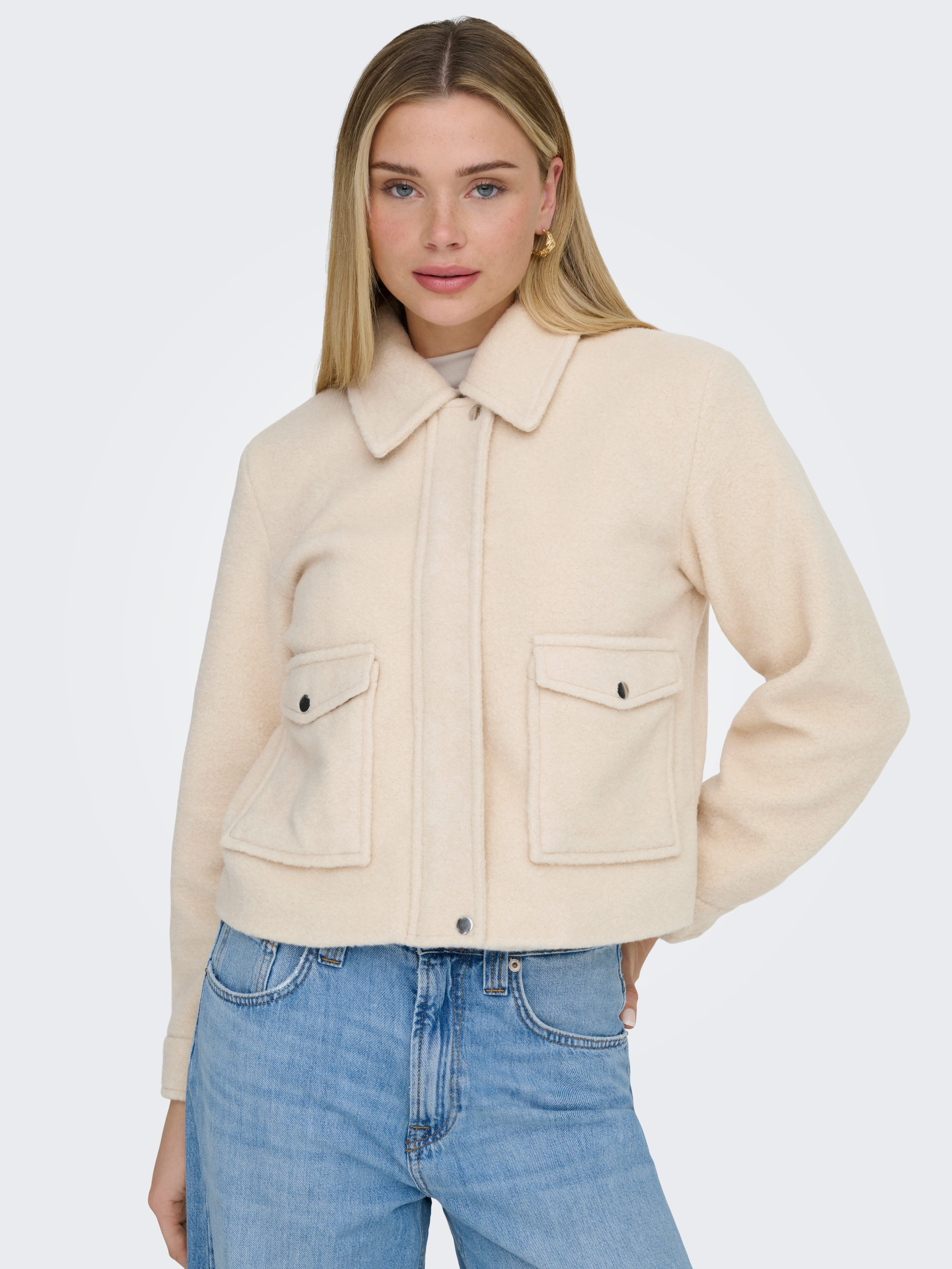 ONLY Kurzjacke ONLKIKI-MONI SHORT JACKET PNT Kunstfaser
