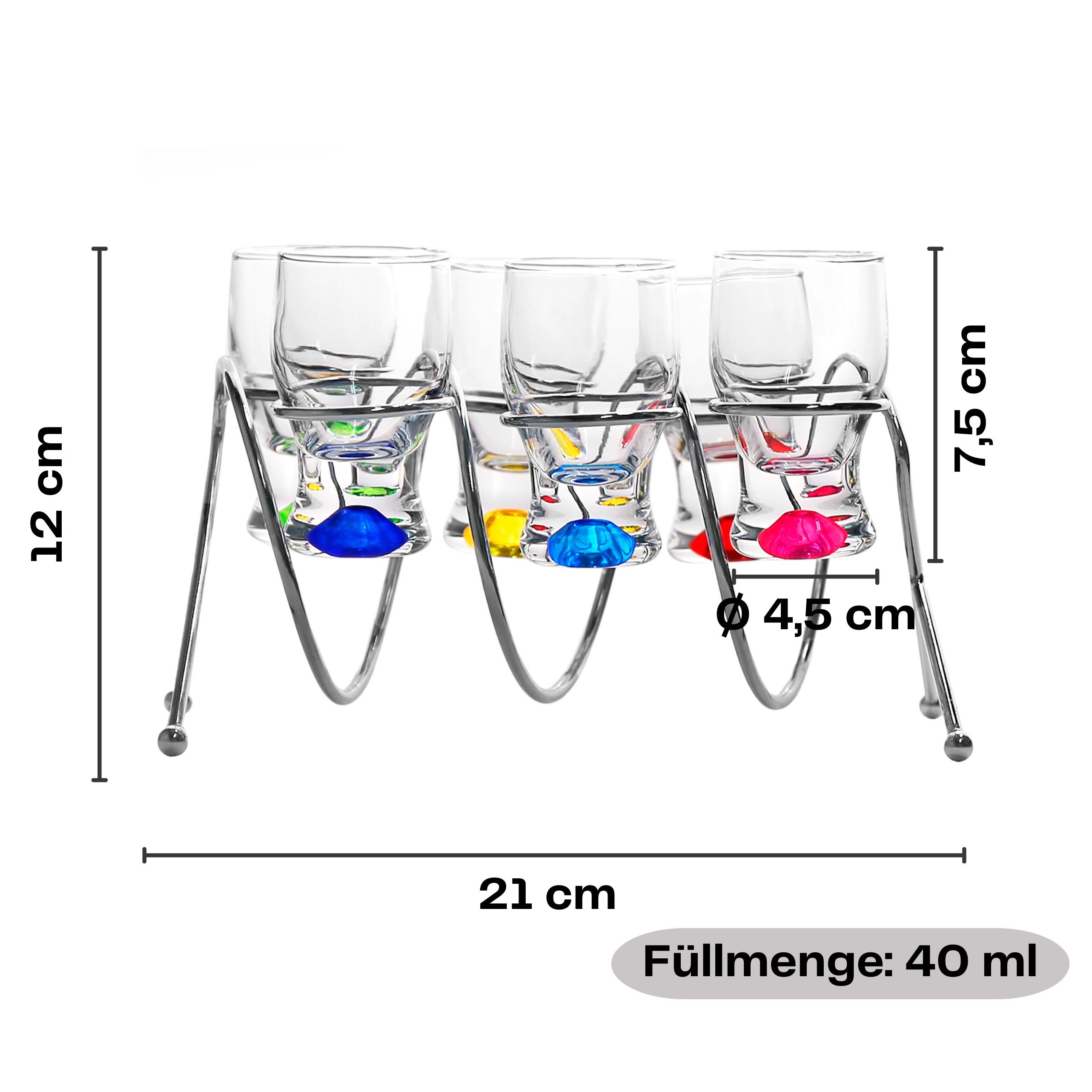 Annastore Schnapsglas 7-tlg. Set Schnapsgläser - Schnapspinnchen - Schnapsbecher Shotgläser