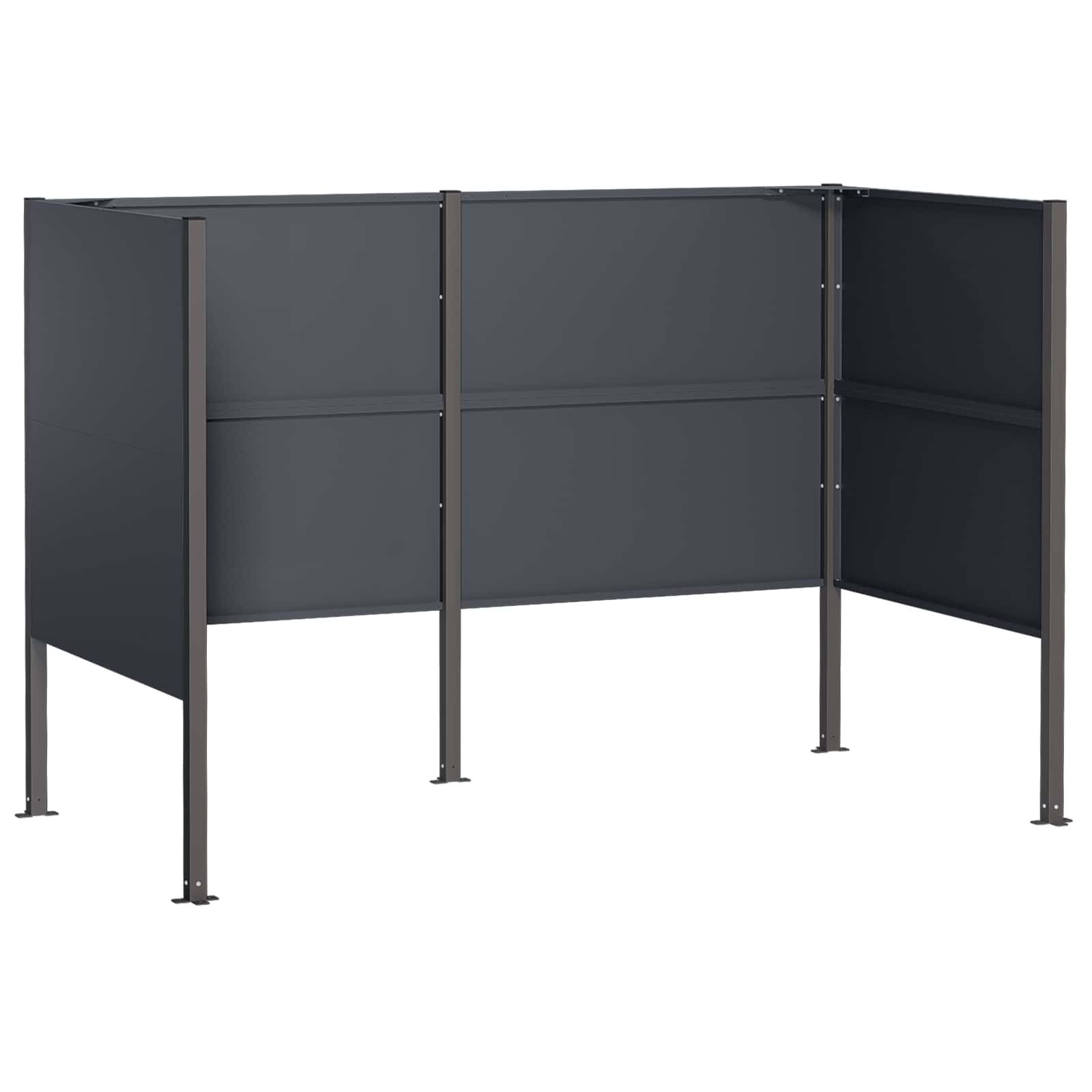 vidaXL Gartenzaun Mülltonnen-Sichtschutz 167 x 85 x 113 cm Stahl Anthrazit, (1-St)