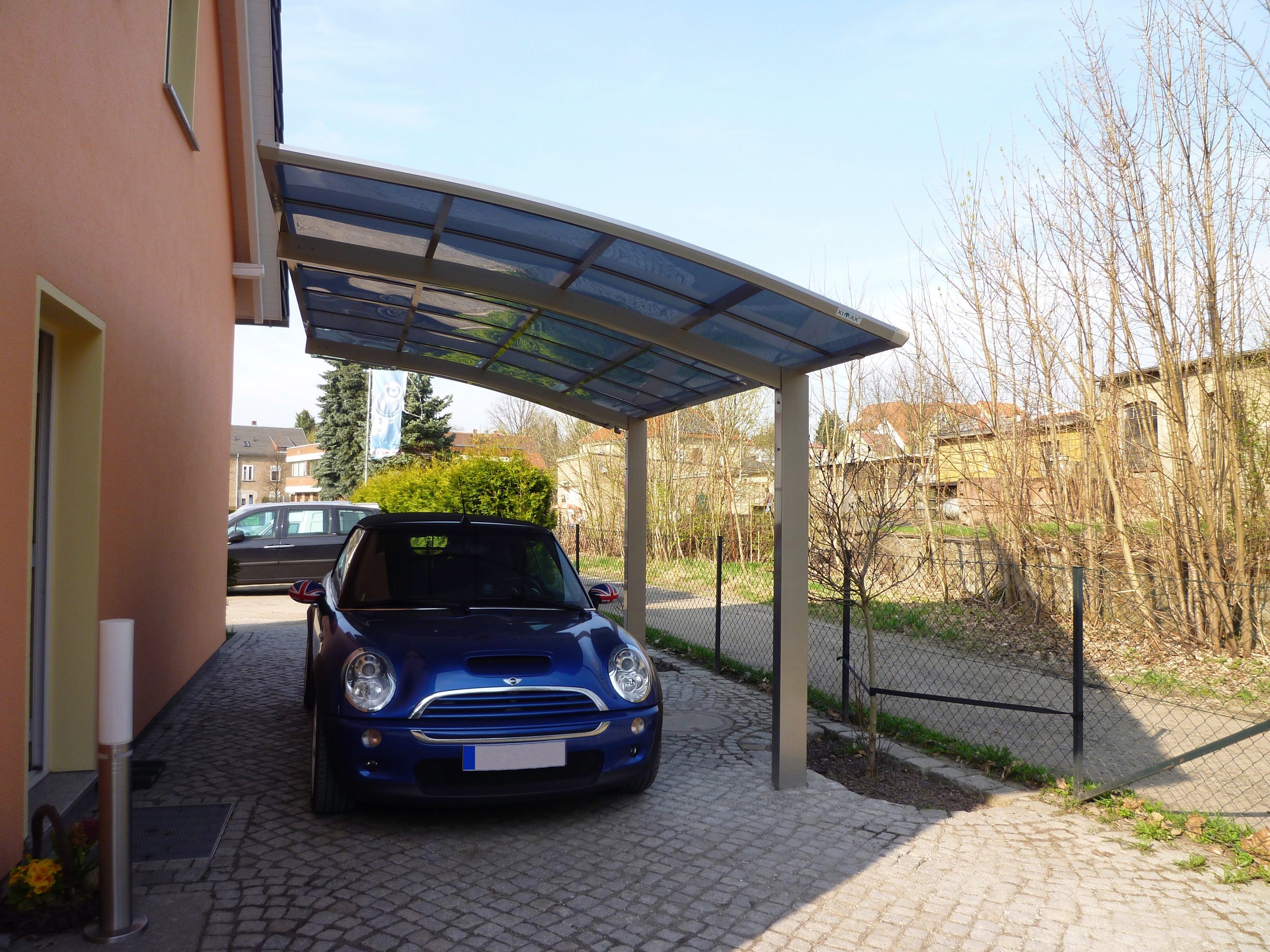 Ximax Einzelcarport Portoforte BxT: Einfahrtshöhe, 270x495 cm, Standard-Edelstahl-Look, 80 240 Aluminium cm Typ