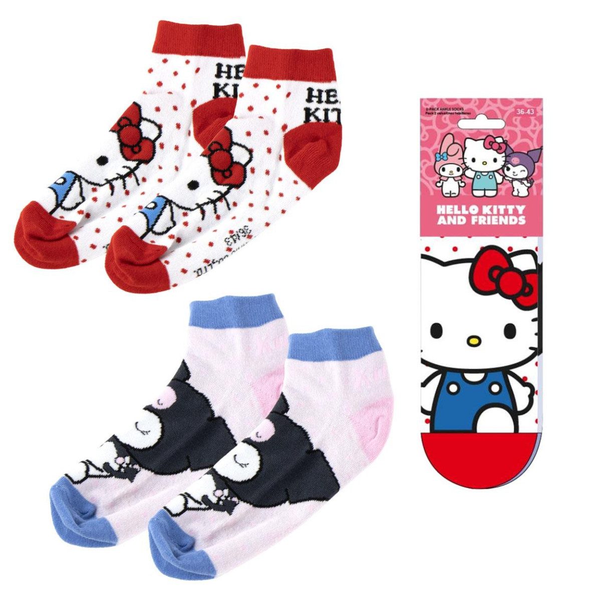 Hello Kitty Kurzsocken 2'er Pack Kurzsocken 36 bis 43 (Onesize)