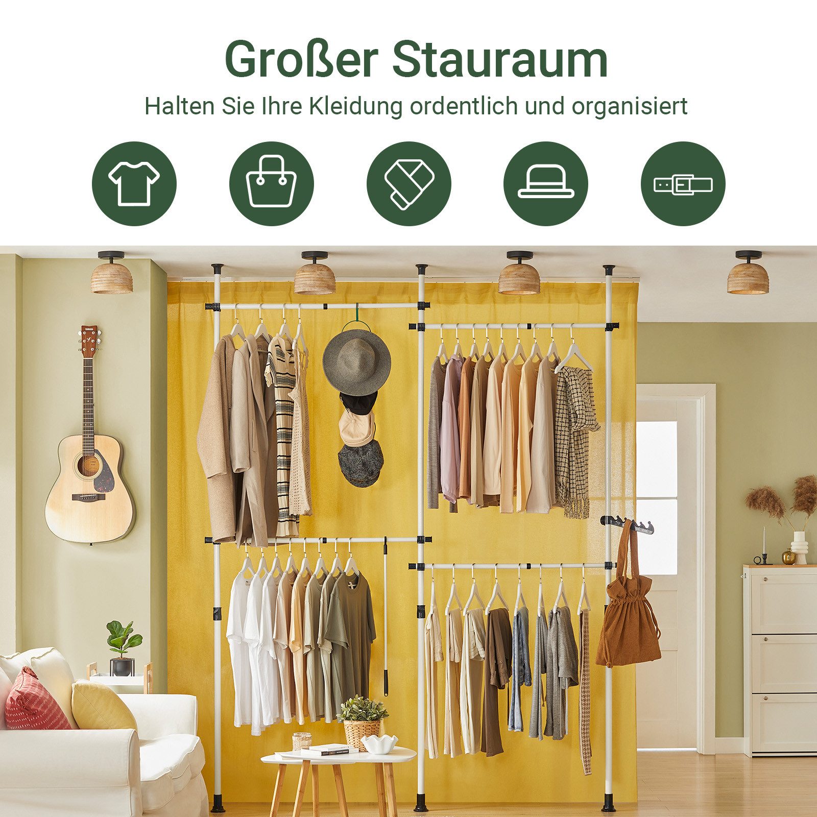 SoBuy Kleiderständer KLS03, verstellbarer offener Kleiderschrank für Schlaf günstig online kaufen