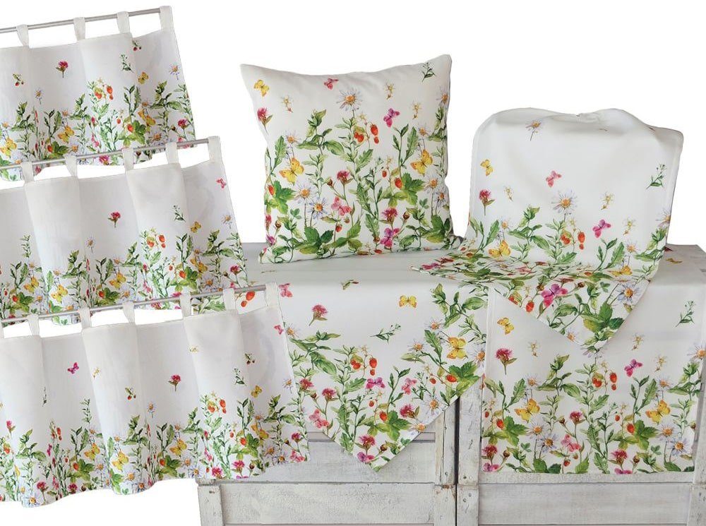 matches21 HOME & HOBBY Scheibengardine Scheiben-Gardine Landhaus-Stil Blume günstig online kaufen