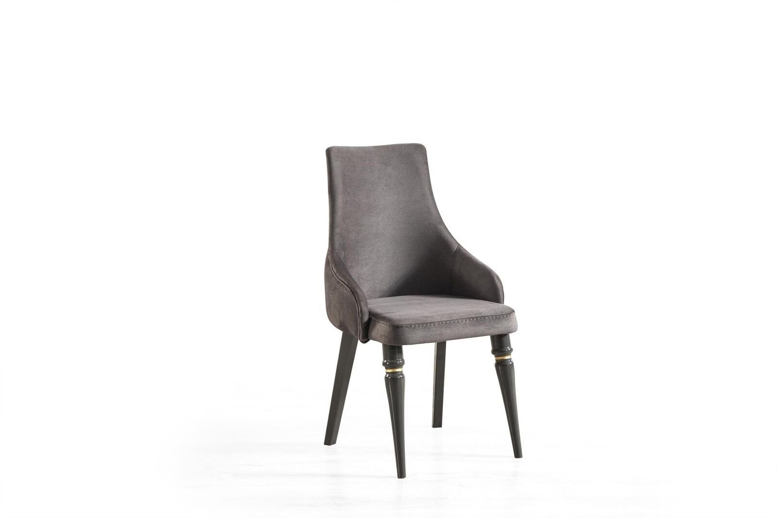 JVmoebel Stuhl Luxus Lehnstuhl Design Stühle Design Sessel Holz Polster Stuhl Grau, Made in Europa