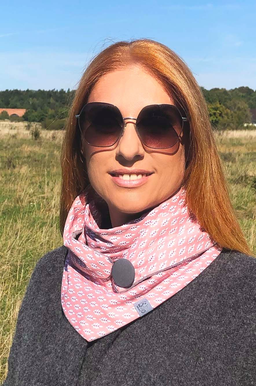 Wishproject® Dreieckstuch Rosa & Grau, Halstuch, Loopschal, Rundschal, Herg günstig online kaufen