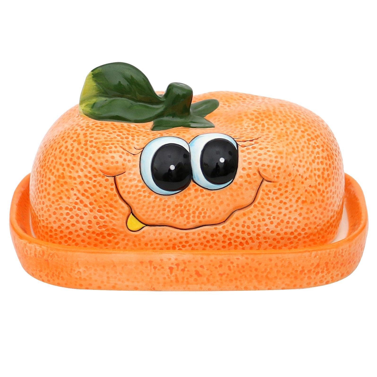 in orange,(1-tlg) Butterdose Mandarine / Orange Butterglocke als Dekohelden24