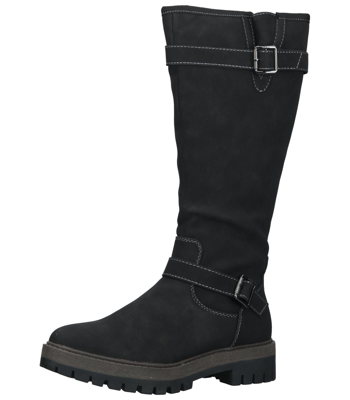 s.Oliver Stiefel Stiefel Lederimitat Schwarz