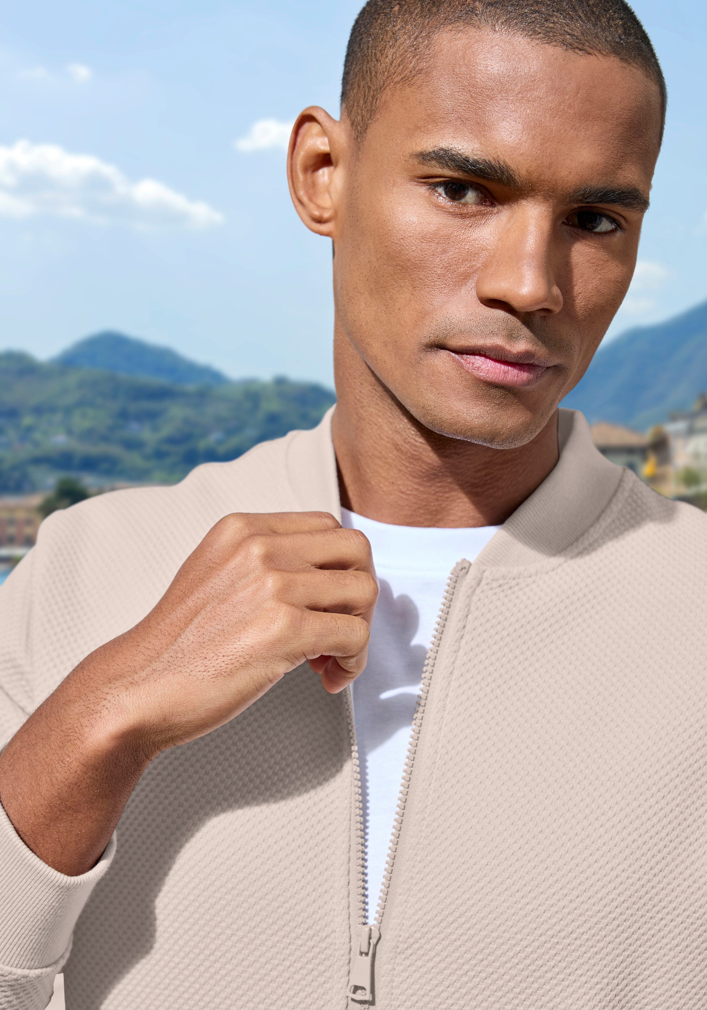 John Devin Sweatjacke aus Struktur-Qualität aus Struktur-Qualität