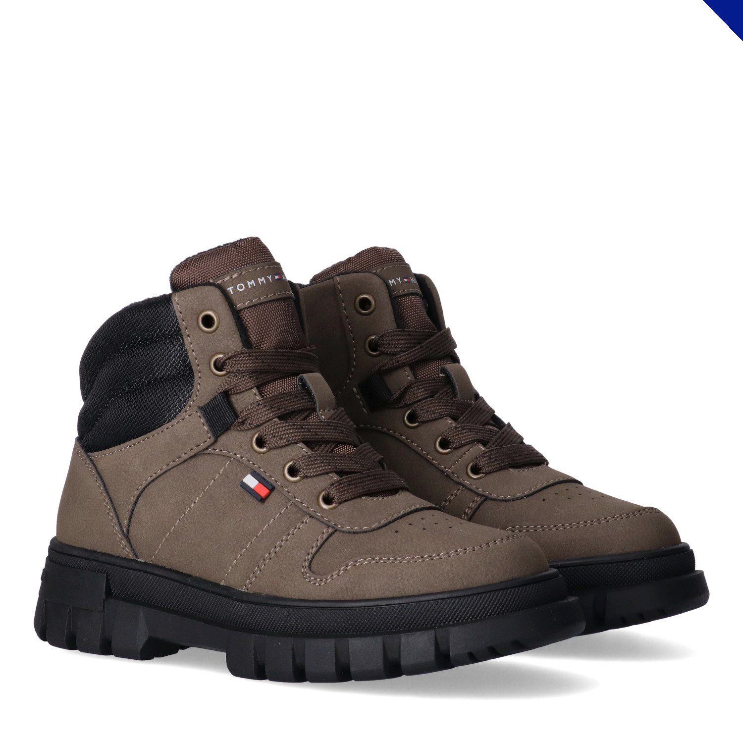 Tommy Hilfiger Schnürboots Herbstboots, Outdoorboots mit weich gepolstertem Schaftrand
