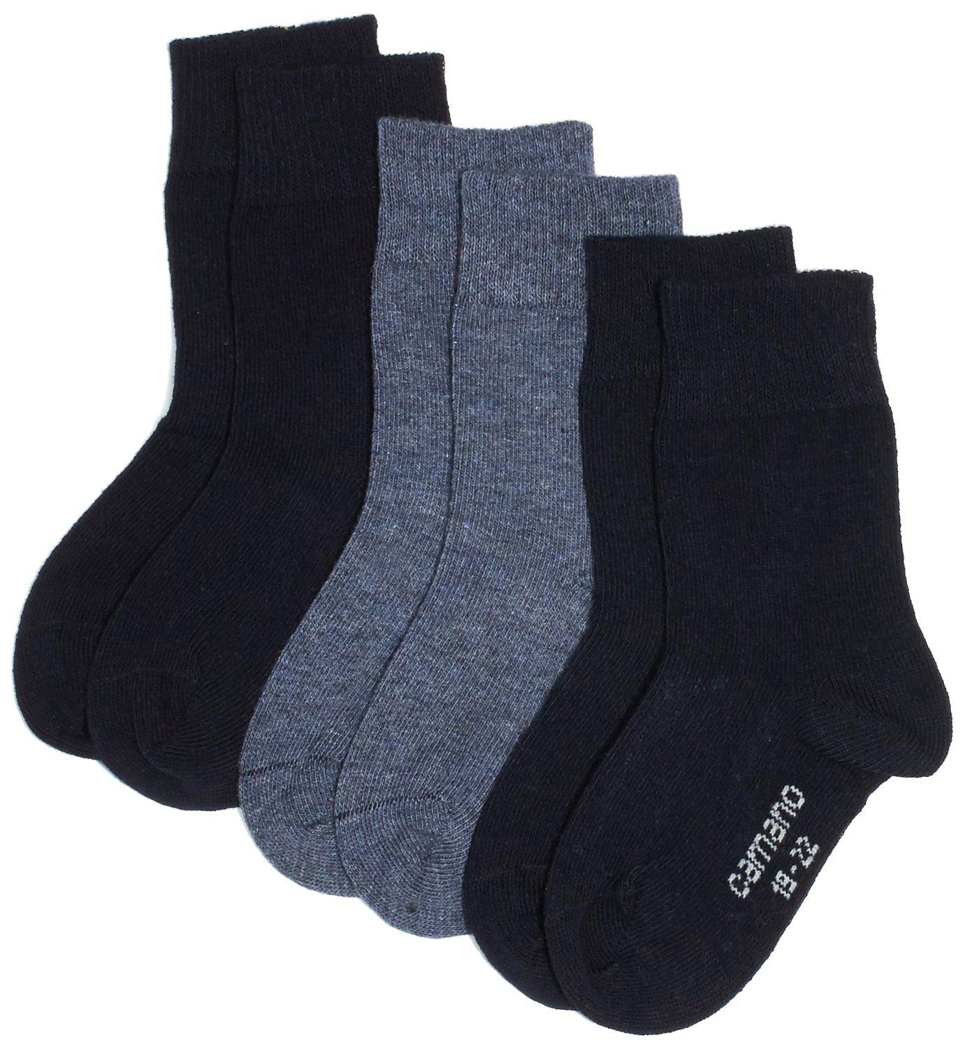 mit Paar) Kindersocken Baumwolle, 3-Paar, CA3701 & 3 Camano Mädchen Langsocken Socken, Kinder Jungen (Packung, navy