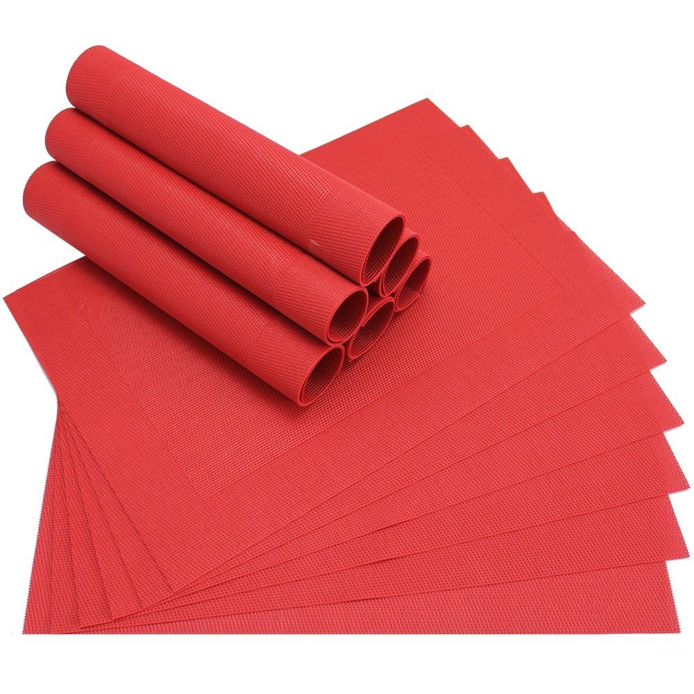 matches21 HOME & HOBBY Platzset Tischset BORDA rot Tischunterlage als Tischdeko, (12-St), modernes Esstisch Platzdeckchen als abwaschbarer Tischuntersetzer