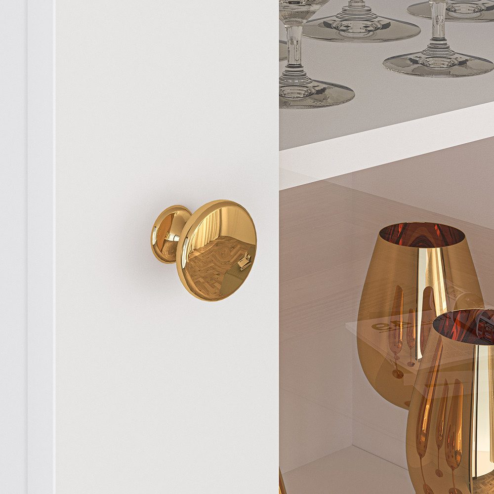 Lomadox Vitrine VLORA-131 Schrankvitrine, weiß mit goldfarbigen Details, 19 günstig online kaufen