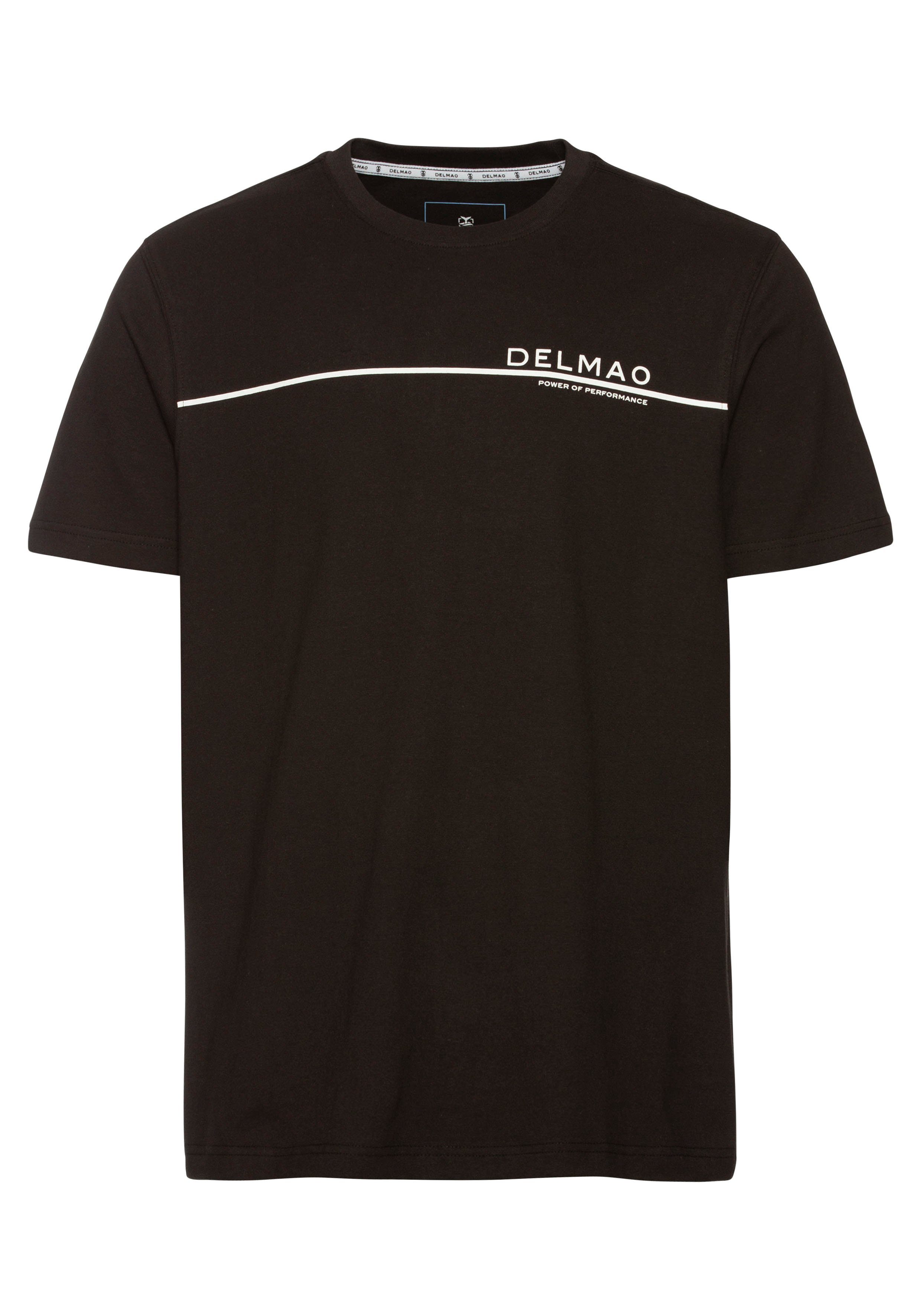 DELMAO T-Shirt mit modischem Brustprint NEUE schwarz MARKE! 