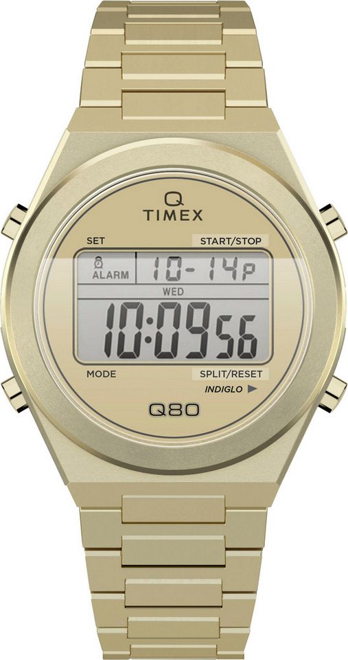 Timex Digitaluhr CONTINENTAL Q80 TW2Y09700AJ, Quarzuhr, Armbanduhr, Herrenuhr,Edelstahlarmband,analog
