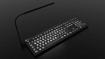 Logickeyboard XL-Print White on Black DE (PC/Nero) Slimline-Tastatur